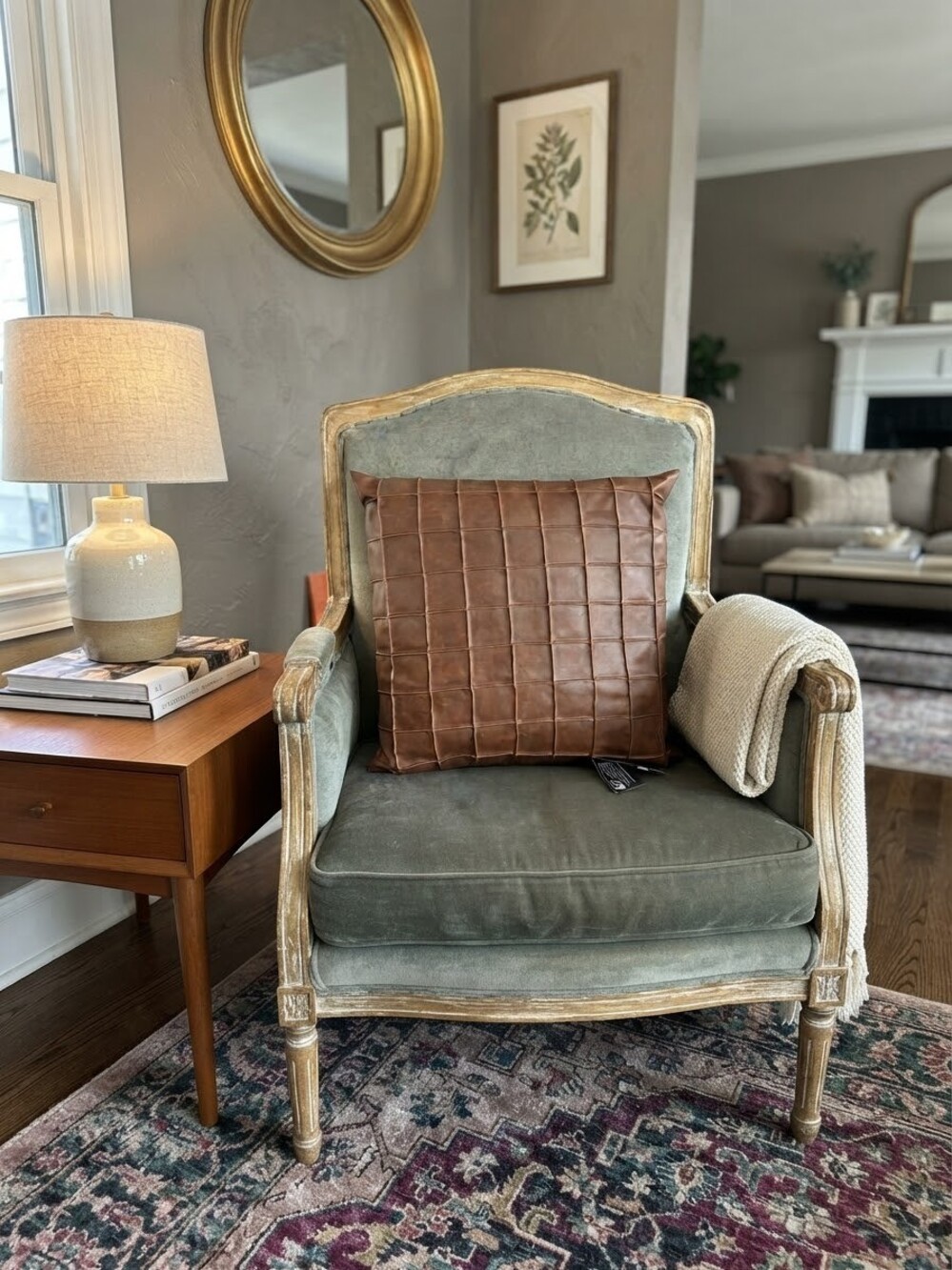 New hotel collection faux leather pillow brown